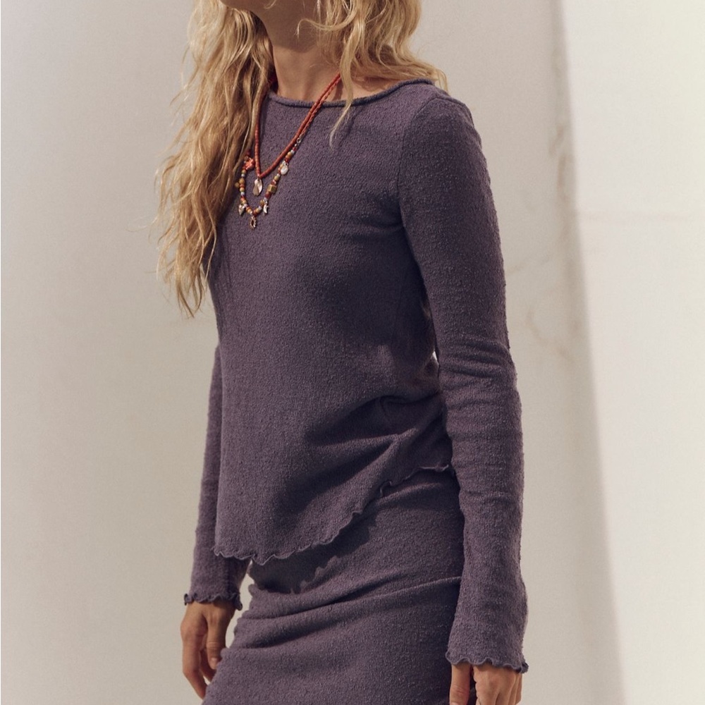 Free People - Cabo Sweater Skirt Set - Sparkling Indigo Blue - Size M